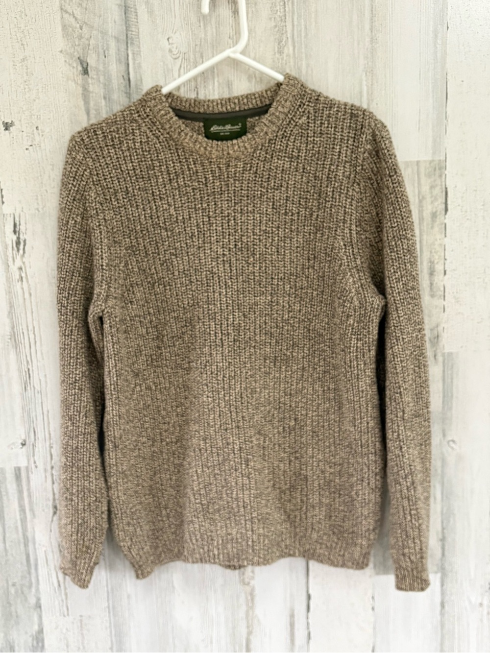 Eddie Bauer Men’s Size Small Chunky Knit 100% Cotton Crewneck Sweater